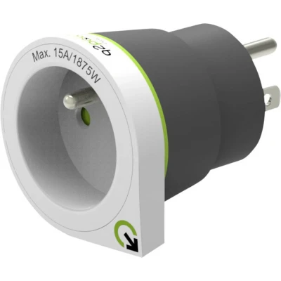 Afbeelding van Q2 Power France to USA Universal Reiseadapter mit Erdungsstecker KID SAFE Stoßschutz Spannung und Leistung 100V 1000W / 250V 2500W
