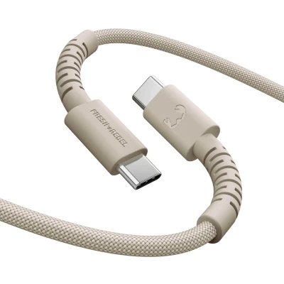 Afbeelding van FlexWave Siliconen gevlochten kabel USB C naar 2 meter 100W Silky Sand