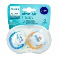Afbeelding van Philips Avent Ultra Air Fopspeen 0/6 mnd Blauwe 2 stuks