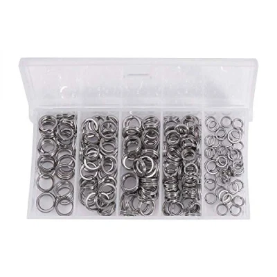 Afbeelding van VGEBY Visgerei Ring Ketting Connector, Split Rvs Connector Hoge Sterkte 200 pack/doos Visbenodigdheden Aas