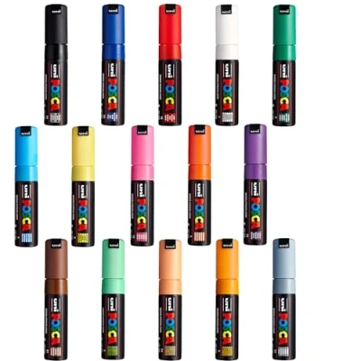 Afbeelding van Uni Posca PC 7M verfmarker met brede punt, 15 stuks