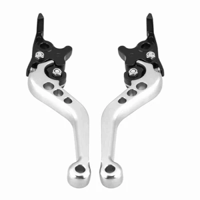 Afbeelding van Elerose Motorremhendels Motorfiets Dubbele Schijfrem Handvat Universele Scooter Gemodificeerde CNC Aluminium Schijfremhendel Hoorn Verstelbare GY6 XMAX 400 (