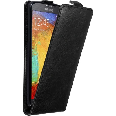 Afbeelding van Cadorabo Hoesje geschikt voor Samsung Galaxy NOTE 3 NEO in ZWARTE NACHT Beschermhoes Flip Case Cover magnetische