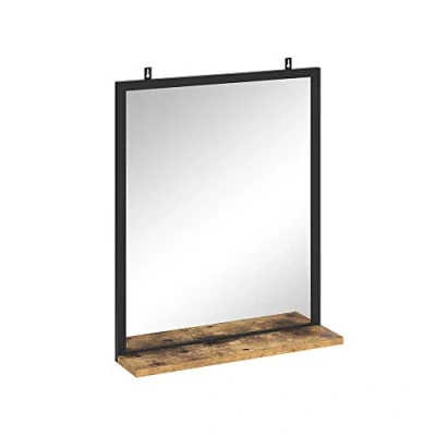 Afbeelding van Vicco Badkamerspiegel &quot;Fyrk&quot;, Eiken rustiek/Zwart, 50 x 60 cm