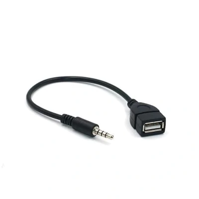 Afbeelding van Ziyan 3,5 mm AUX audio stekker naar USB A bus auto adio adapter kabel converter autoradio voor stereo&#039;s, GPS, CD, DVD zwart