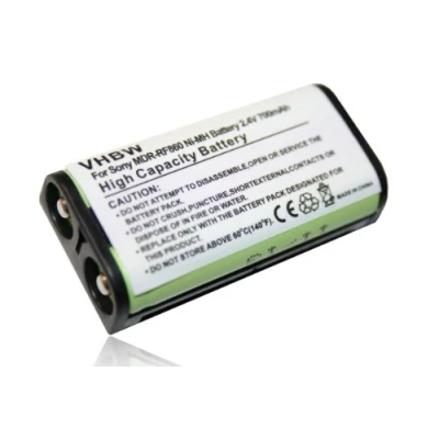 Afbeelding van vhbw Accu compatibel met Sony MDR RF840, RF850, RF840R, RF850R, RF860, RF860R Wireless Headset hoofdtelefoon (700mAh, 2,4V, NiMH)