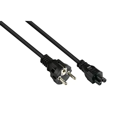Afbeelding van Good Connections P0005 S018 netsnoer, 1,8 m, geaarde stekker type E+F (CEE 7/7, recht) naar C5 (recht) voor notebook, 0,75 mm² zwart