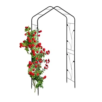 Afbeelding van Relaxdays rozenboog metaal, plantenboog tuin, HBD: 213 x 106 41 cm, stabiele tuinboog voor klimplanten, rozen, zwart