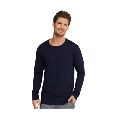 Afbeelding van Schiesser Pyjamashirt Mix and Relax Blauw/dessin 48
