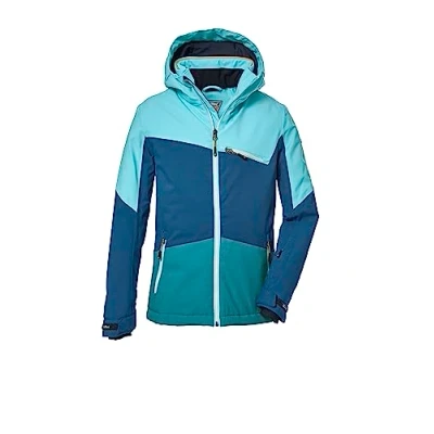 Afbeelding van killtec Meisjes SKI jack/functioneel jack met afneembare capuchon en sneeuwvanger, waterdicht KSW 182 GRLS JCKT, light turquoise, 116, 39904 000
