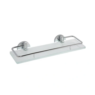 Afbeelding van Glazen Planchet Sapho X Round 30x5.5 cm met Rails Chroom