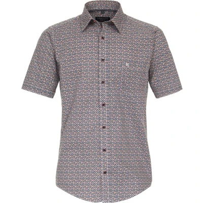 Afbeelding van Casa Moda Short Sleeve Overhemd Print Multicolour maat M Heren Overhemden Casual met Regular fit Pasvorm Katoen