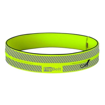 Afbeelding van FlipBelt Classic Reflecterend Running Belt Hardloopriem voor Telefoon, Water en Meer Unisex Neon Geel L
