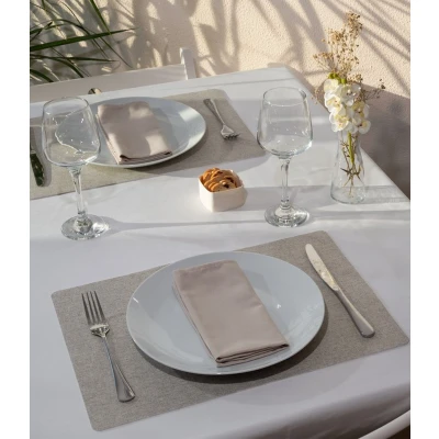 Afbeelding van 4x Tabac Placemat Soul 30x43cm onderlegger tafeldecoratie tafel dekken Linen look