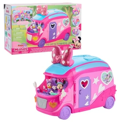 Afbeelding van Minnie Mouse Disney Junior Bows A Glow Luxe camper, 13 delige figuur en speelset, kinderspeelgoed vanaf 3 jaar, Amazon Exclusive van Just Play