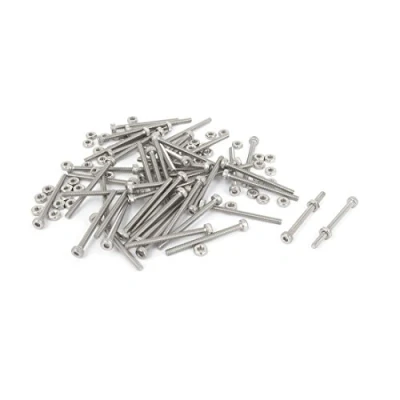Afbeelding van Sourcingmap M2x25mm Hex Socket Hoofd Gekartelde Cap Schroeven Bouten Moeren Set 50 Stks