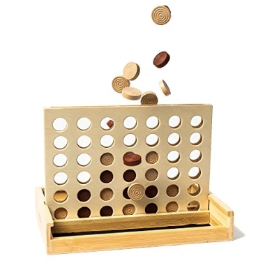 Afbeelding van pandoo Nieuw bamboe spel 4 winnen vier gezelschapsspel voor 2 personen super ook geschikt als cadeau