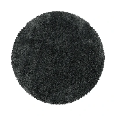 Afbeelding van Pearl Soft Hoogpolig Vloerkleed Grijs 80 cm rond