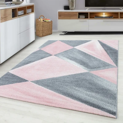 Afbeelding van Beta Vloerkleed Grijs / Roze Laagpolig 160x230 cm