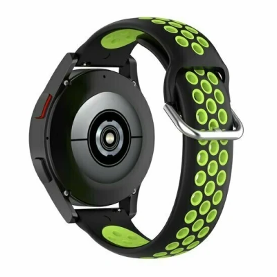 Afbeelding van Garmin Venu 2 &amp; 3 Siliconen sportbandje met gesp Zwart + groen