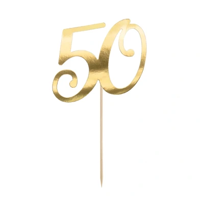 Afbeelding van Partydeco Cake Topper gold 50 jaar