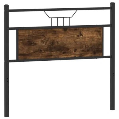 Afbeelding van vidaXL hoofdbord 100 cm bewerkt hout en staal gerookt eikenkleurig, bedhoofdbord, hoofdeinde bed, achterwand voor bed