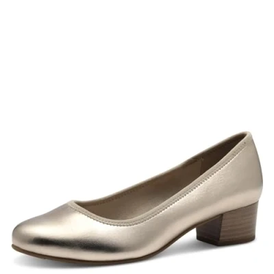 Afbeelding van Jana Dames platte hak comfortabele extra brede veganistische pumps, champagne, 40 EU, EU