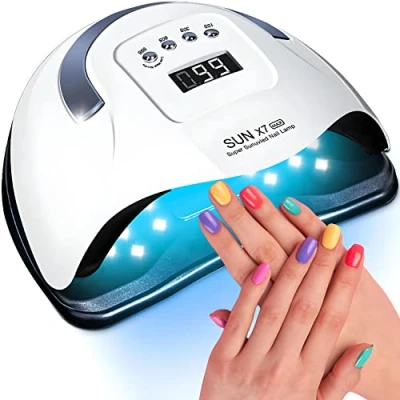 Afbeelding van Retoo 48W nageldroger met 10/30/60/99s timer, LCD scherm, sensor, infrarood, LED UV lamp voor nagels, nagellamp, uithardingstool vinger /teennagelgel, gelnagels, geschikt nagel, wit