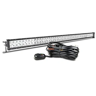 Afbeelding van Willpower 52 Inch 300W LED Bar 12V 24V Lichtbalk Werklamp Spot Vloed Straal Mistlamp 6000K Wit IP67 Waterdichte voor Auto Offroad Boot 4x4 Tractor Vrachtwagen ATV SUV UTV met Kabelboom
