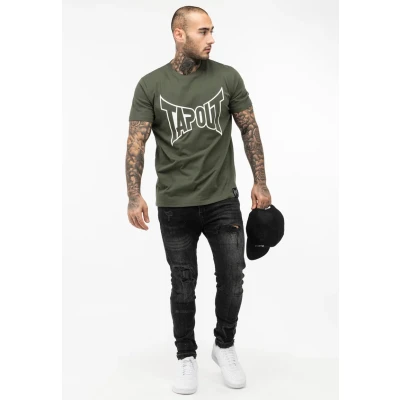 Afbeelding van Tapout Normale Passform Lifestyle Tshirt print, Heren, Maat: XXL, Olive ecru
