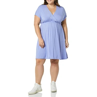 Afbeelding van Amazon Essentials Surplice jurk voor dames (verkrijgbaar in grote maten), zacht violet, M