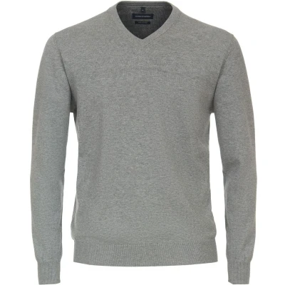 Afbeelding van Casa Moda Pullover V Hals Grijs maat 3XL Heren met Regular fit Pasvorm Katoen Suitable Herenkleding