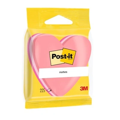 Afbeelding van Post it 2007H zelfklevende notitieblok stansvormen, 70 x mm, hart, driekleurig, 225 vellen