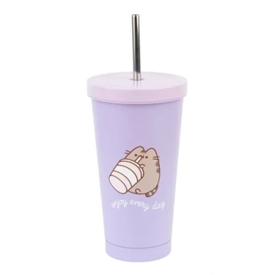 Afbeelding van Grupo Erik Isothermische mok met deksel en rietje Pusheen Moments Ijskoffiemok Dubbelwandige geïsoleerde roestvrijstalen 550 ml