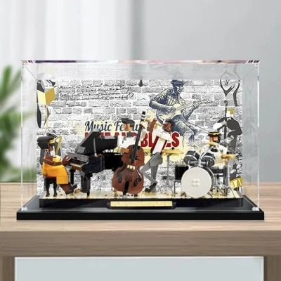 Afbeelding van Acryl Display Case Box voor Lego Jazz Quartet 21334 Building Set, Stofdicht Transparant Clear Showcase (Het model NIET Inbegrepen)(Painted)