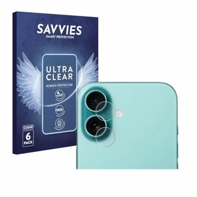 Afbeelding van Savvies (6 Stuks) Schermbeschermer voor Apple iPhone 16 (ALLEEN Camera Lens) Screen Protector Ultra Transparant