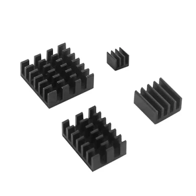 Afbeelding van Aluminium koellichaam set 4 stuks zwart voor Raspberry Pi zelfklevend stille passieve koeling