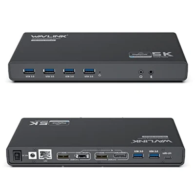 Afbeelding van WAVLINK USB C laptop dockingstation, A/USB dockingstation voor Windows en Mac OS, enkele 5K/Dual 4K @60Hz met 65W laadstation, 2 HDMI &amp; DP, Gigabit Ethernet, 6 3.0 poorten, audio/microfoon