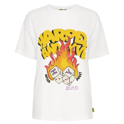 Afbeelding van Harper &amp; Yve Tshirt Rollthedice Ecru XS/34