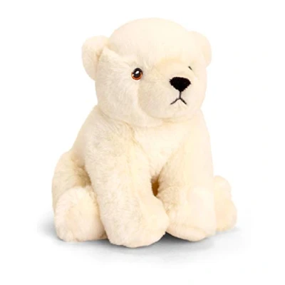 Afbeelding van Keel Toys pluche ijsbeer knuffeldier wit zittend 18 cm Pooldieren