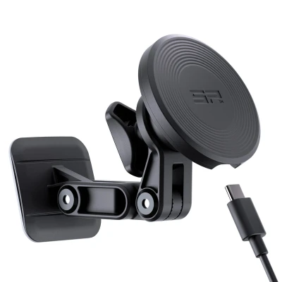 Afbeelding van SP Charging Adhesive Mount Pro SPC+ Zelfklevende telefoonhouder met oplaadfunctie Geschikt voor Connect hoesjes Zwart Houders TPU