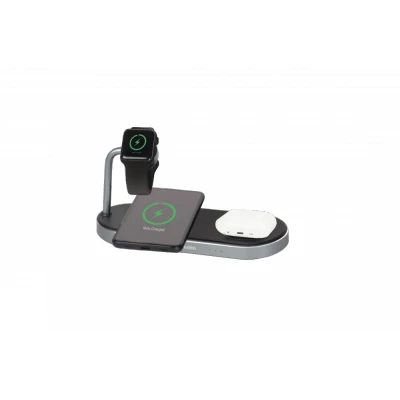 Afbeelding van Verbatim draadloze oplader, 3 in 1, Qi, MFi, WCS 03, zwart 2x smartphone, 1x smartwatch, detailhandel
