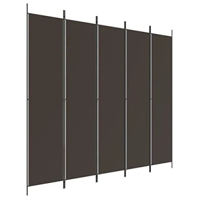 Afbeelding van vidaXL Kamerscherm met 5 panelen 250x220 cm stof bruin