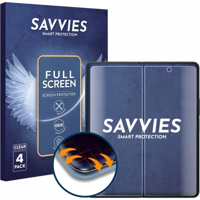 Afbeelding van Savvies Screenprotector voor Samsung Galaxy Z Fold 4 (Inner display) Folie Beschermfolie transparant volledig dekking (4 Stuks)
