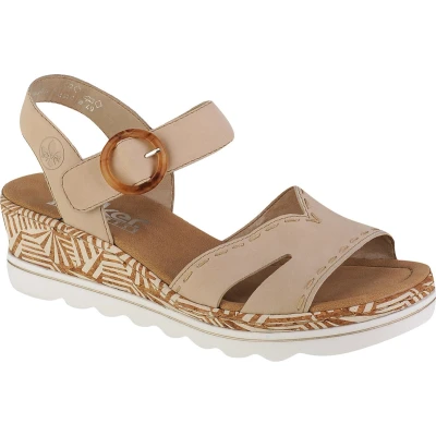 Afbeelding van Rieker Sandalen met sleehak, Dames, Maat: 38, Perle Kunststof