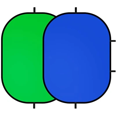 Afbeelding van Selens Groen blauw achtergrond voor fotografie, greenscreen Chromakey, 100 x 150 cm, opvouwbare pop up mousseline, zelftape, portret, studio, YouTube, live streaming