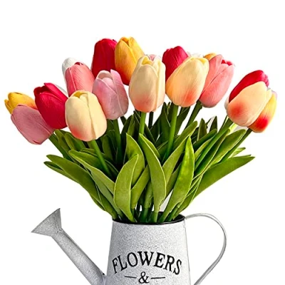 Afbeelding van Bodosac 24Pcs Multicolor Kunstmatige Tulp Latex Real Touch Voor Diy Boeketten Bruiloft Bruids Baby Douche Home Decor