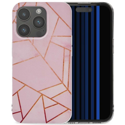 Afbeelding van Apple iPhone 15 Pro Hoesje Siliconen en TPU (zacht) iMoshion Backcover/Softcase Roze Telefoonhoesje