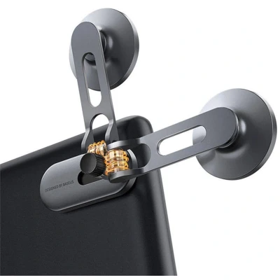 Afbeelding van Baseus T Space Opvouwbare Magnetische Telefoonhouder voor Tesla Auto&#039;s Compatibel met MagSafe Verstelbaar Compact Zilver