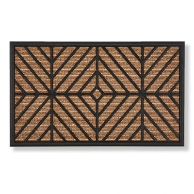 Afbeelding van ASTRA deurmat buiten Border Graphic vuilvangmat outdoor entreemat van rubber en polypropyleen antislip 45 x 75 cm ruit bruin